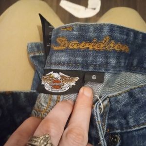 Harley Davidson blue jeans